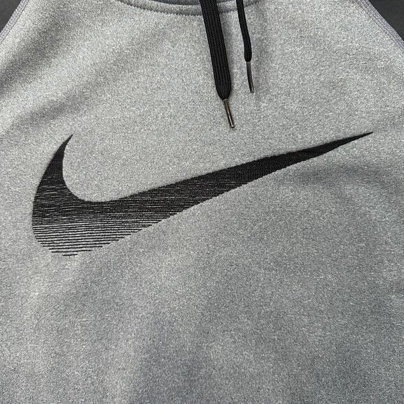 Nike Therma-Fit Hoodie Mens M Pullover Gray Colorblock Microfiber Fleece Stretch - Picture 3 of 11